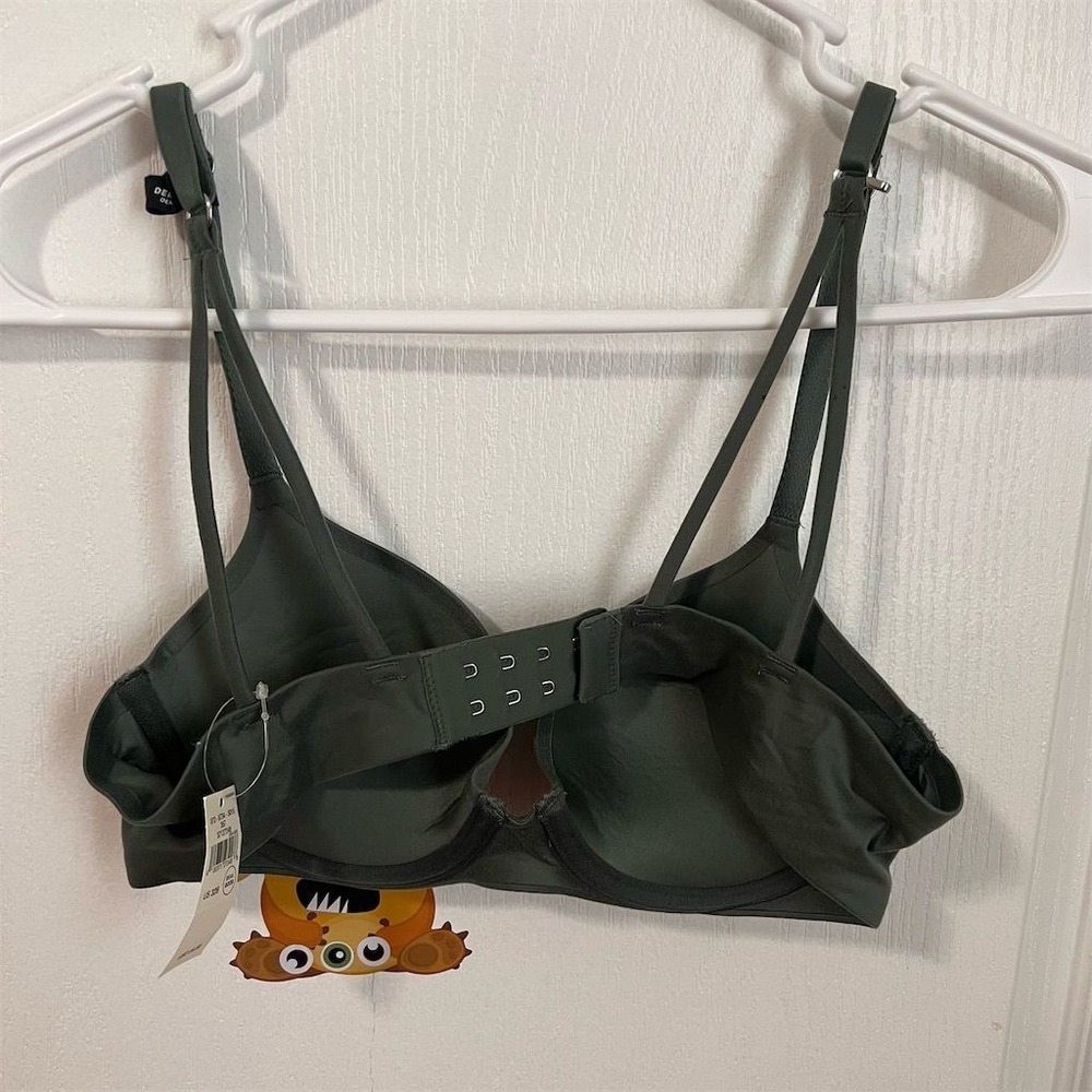 Aerie Real Good Sunnie Demi Push Up Bra Olive Green 32B Adjustable Straps NEW - Picture 4 of 7